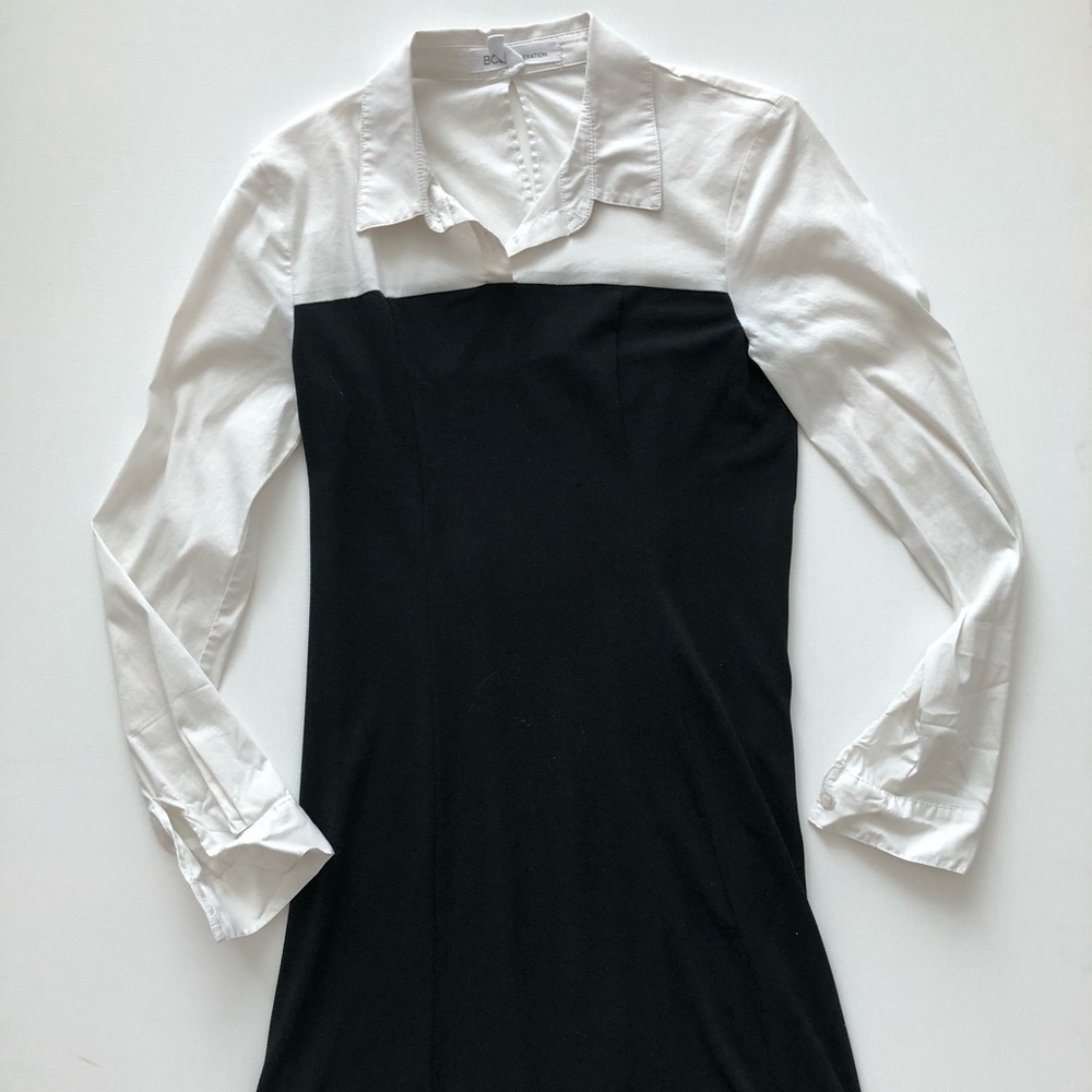 Bcbgeneration White Button-Down And Black Dress - image 1